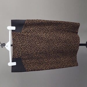 St. Bernard for Dunne Stores Cheetah Print Pull-on Pencil Skirt,Plus Size, Sz 16